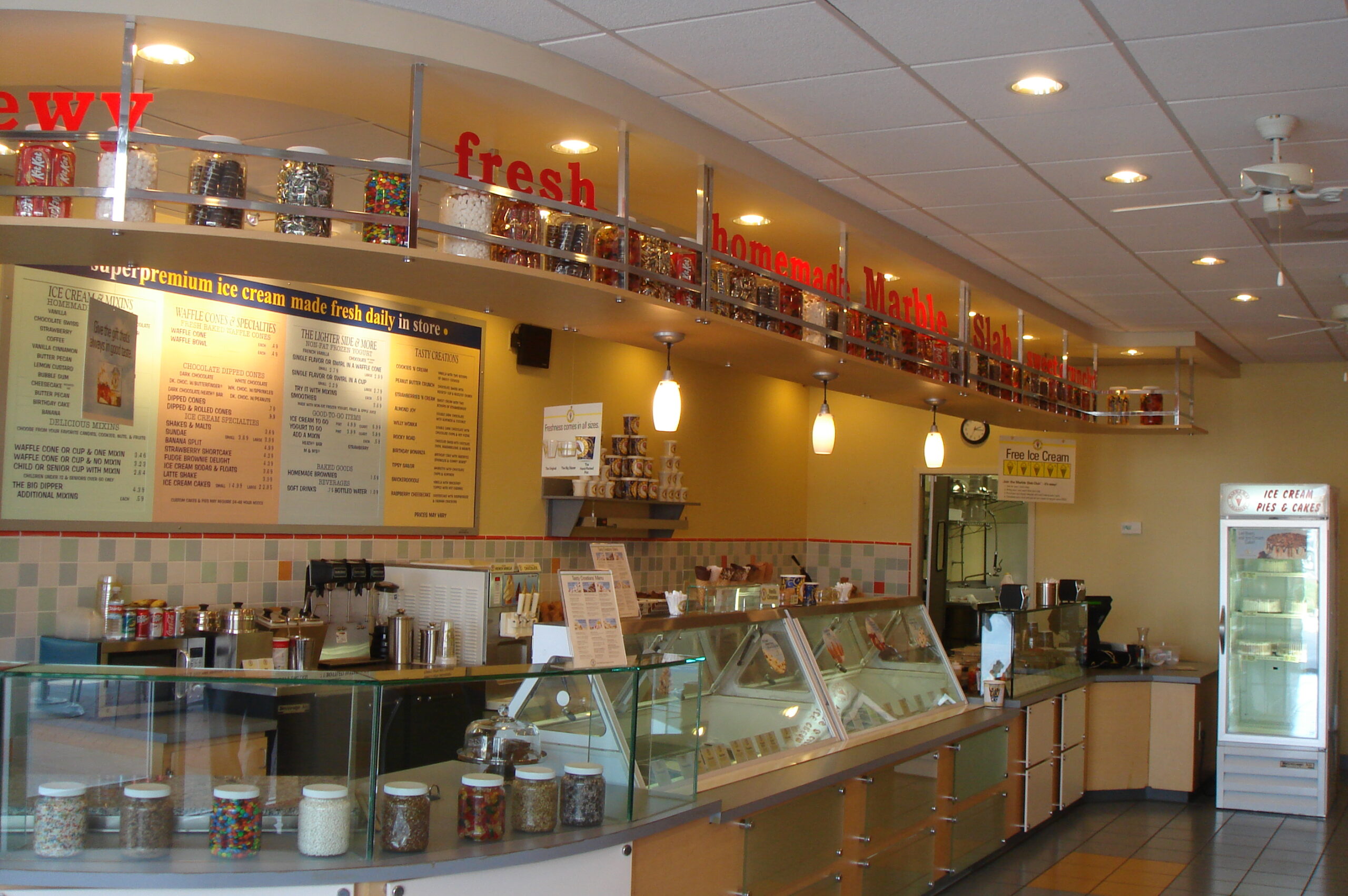 オープン当時のMarble Slab Creamery店内